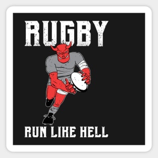 Rugby Run like Hell Color - Distressed Sticker